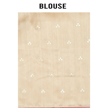 Aparnaa Off White Tussar Saree with Unstitched Blouse