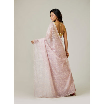 Aparnaa Lavender Silk Kota Saree with Unstitched Blouse