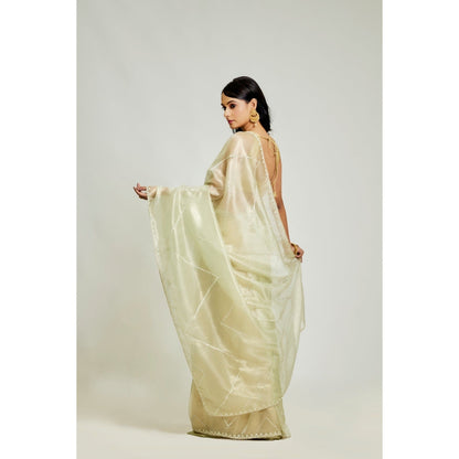 Aparnaa Green Pista Colour Raina Silk with Unstitched Blouse
