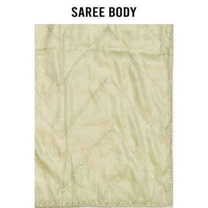Aparnaa Green Pista Colour Raina Silk with Unstitched Blouse