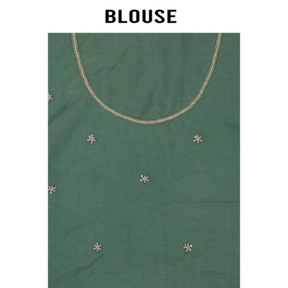 Aparnaa Sky Blue Glass Tissue Saree with Unstitched Blouse