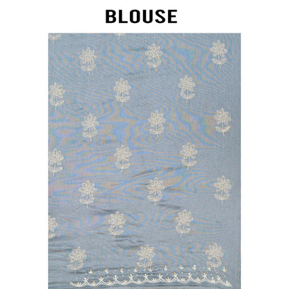 Aparnaa Powder Blue Kota Silk Saree with Unstitched Blouse