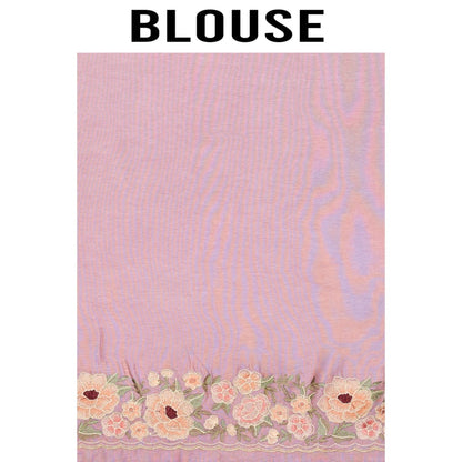 Aparnaa Light Pink Kota Silk Saree with Unstitched Blouse