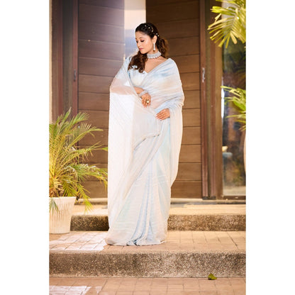 Aparnaa Light Blue Saree with Unstitched Blouse