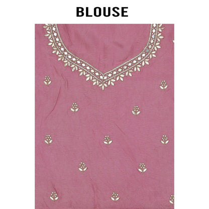 Aparnaa Multi-Colour Two-Colour Shaded Organza Saree with Unstitched Blouse
