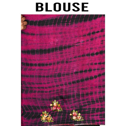 Aparnaa Black Pure Tussar Saree with Unstitched Blouse