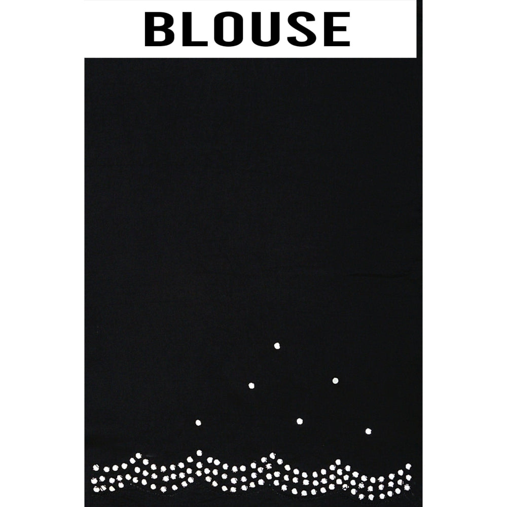 Aparnaa Black Pure Tussar Saree with Unstitched Blouse