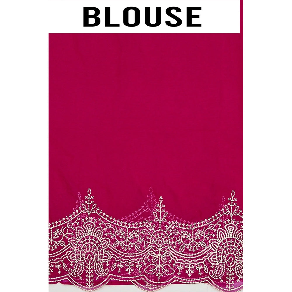 Aparnaa Pure Tussar Silk Intricate Pita Work On Body Magenta Saree with Unstitched Blouse