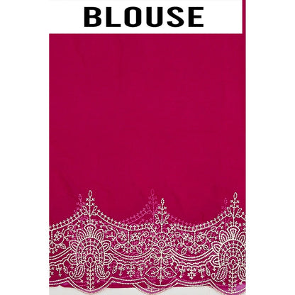 Aparnaa Pure Tussar Silk Intricate Pita Work On Body Magenta Saree with Unstitched Blouse