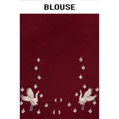 Aparnaa Rani Satin Georgette Elegant Swan Embroidered Pallu Saree with Unstitched Blouse