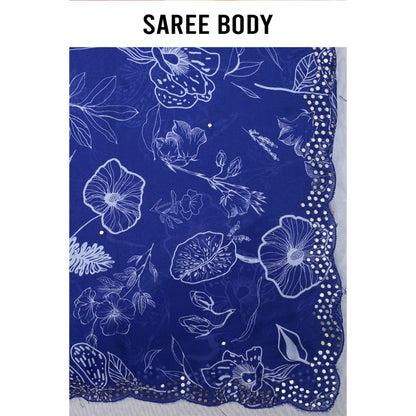 Aparnaa Purple Traditional Floral Design Saree with Unstitched Blouse