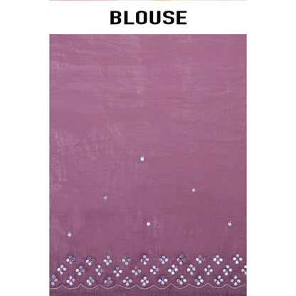 Aparnaa Lavender Fancy Crush Saree with Unstitched Blouse