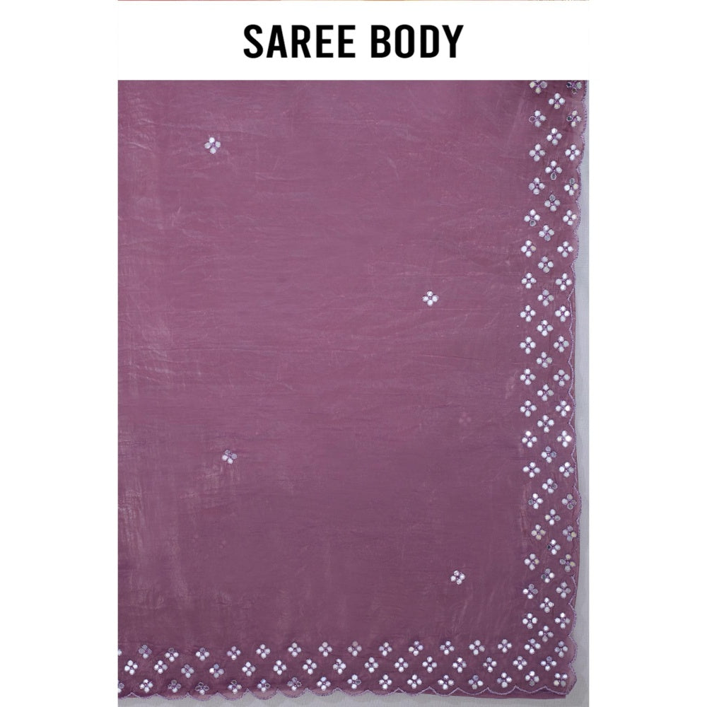 Aparnaa Lavender Fancy Crush Saree with Unstitched Blouse