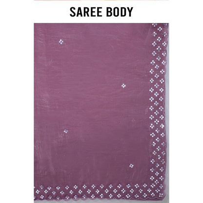 Aparnaa Lavender Fancy Crush Saree with Unstitched Blouse