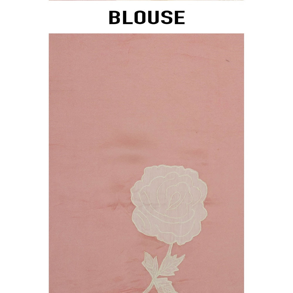 Aparnaa Elegant Blush Pink Tissue Saree with Unstitched Blouse