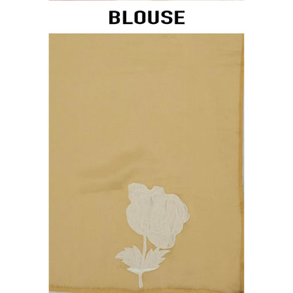 Aparnaa Elegant Beige Tissue Saree with Unstitched Blouse