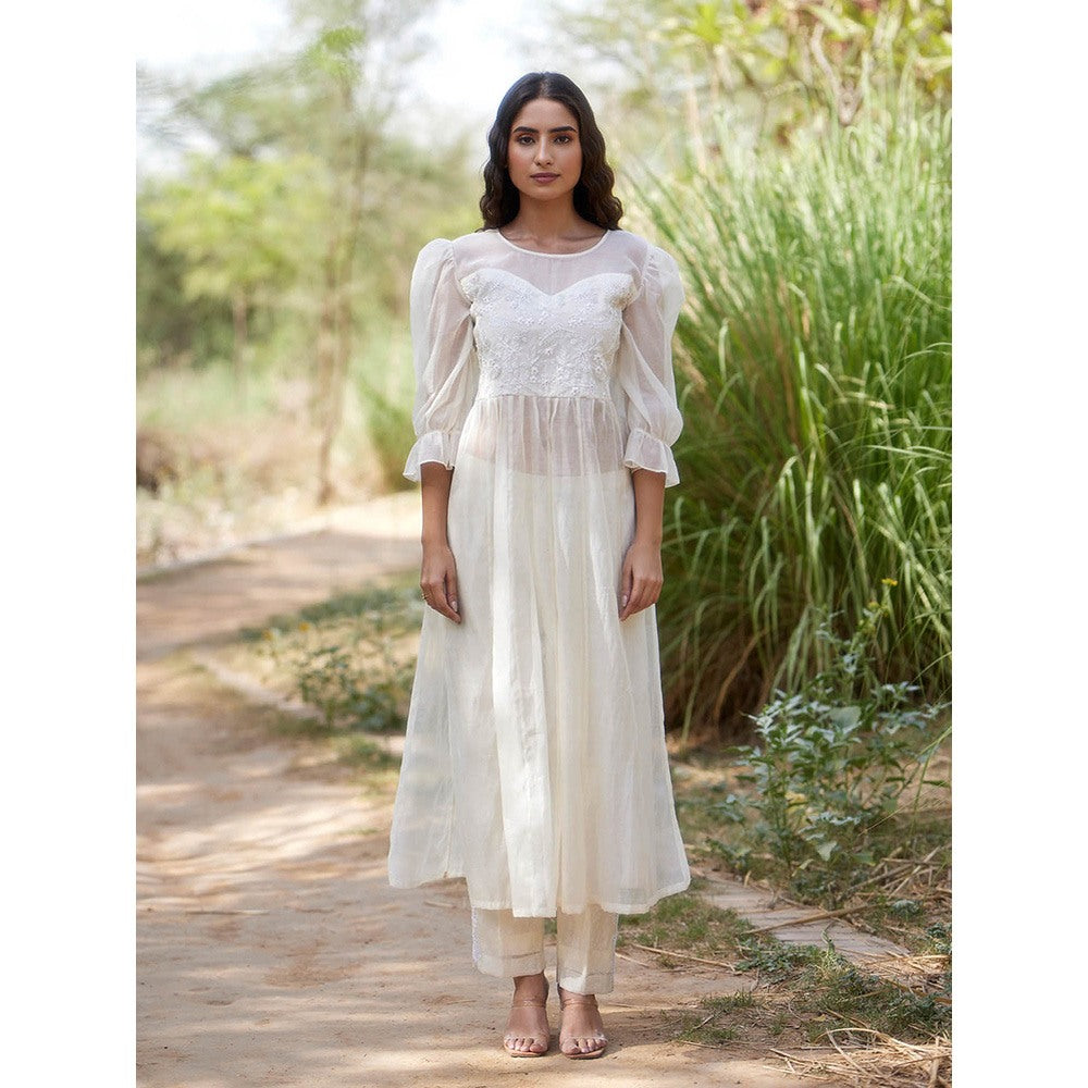 Apeksha Jain Label Ivory Kurta with Pant (Set of 2)