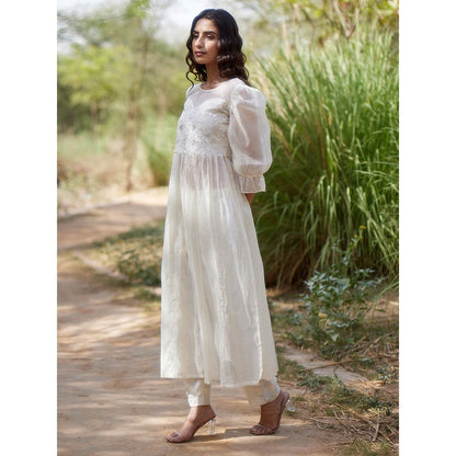 Apeksha Jain Label Ivory Kurta with Pant (Set of 2)