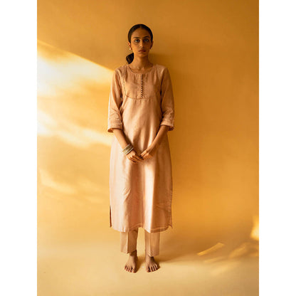 Apeksha Jain Label Brown Kurta with Pant and Dupatta (Set of 3)