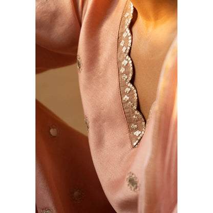 Apeksha Jain Label Peach Kurta with Pant and Dupatta (Set of 3)