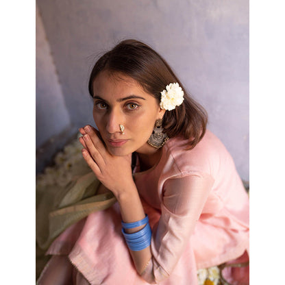 Apeksha Jain Label Powder Pink Anarkali with Pant and Dupatta (Set of 3)