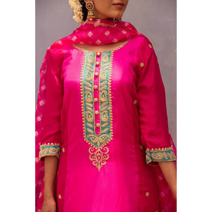 Apeksha Jain Label Pink Anarkali with Pant and Dupatta (Set of 3)