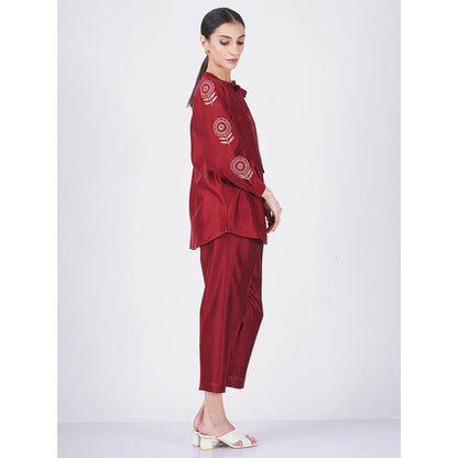 ARCVSH by Pallavi Singh Sunflower Top with Pants & Slip (Set of 3)