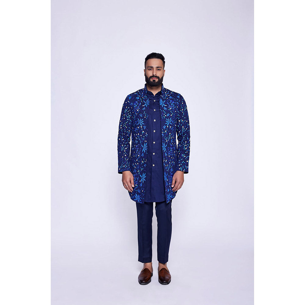 Arjun Kilachand Embroidered Long Open Bundi (Set of 3)