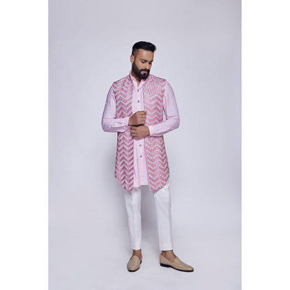 Arjun Kilachand Embroidered Open Long Bundi (Set of 3)