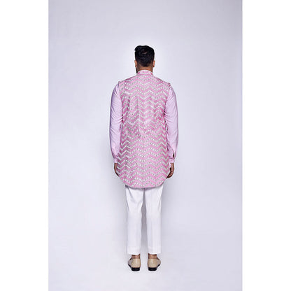 Arjun Kilachand Embroidered Open Long Bundi (Set of 3)