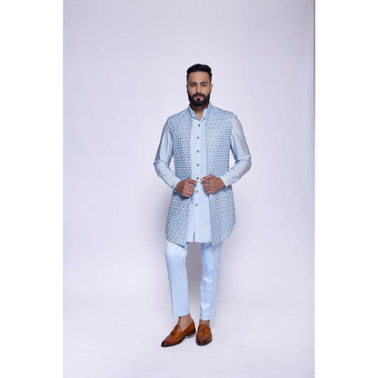 Arjun Kilachand Embroidered Open Long Bundi (Set of 3)