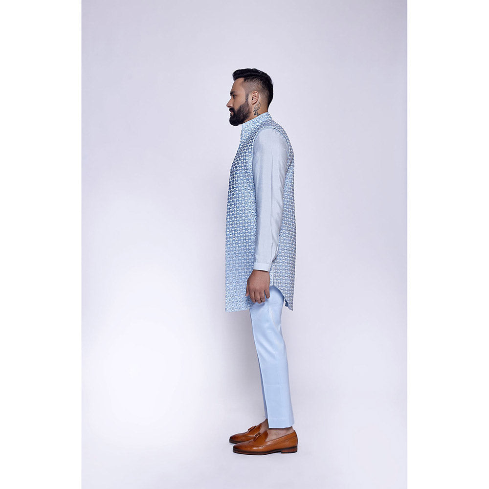 Arjun Kilachand Embroidered Open Long Bundi (Set of 3)