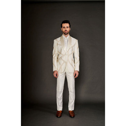 Arjun Kilachand Gold Cut Dana Embroidered Tuxedo (Set of 2)