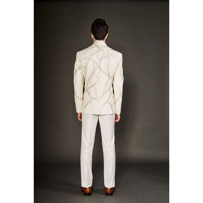 Arjun Kilachand Gold Cut Dana Embroidered Tuxedo (Set of 2)