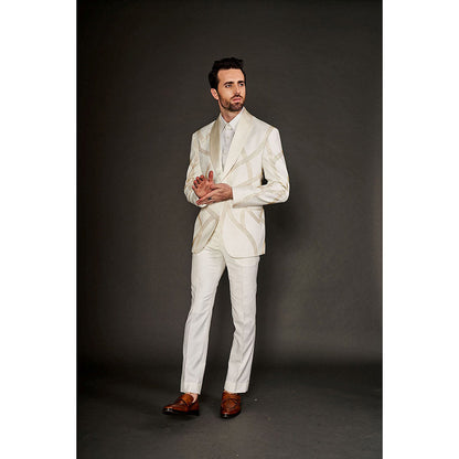 Arjun Kilachand Gold Cut Dana Embroidered Tuxedo (Set of 2)