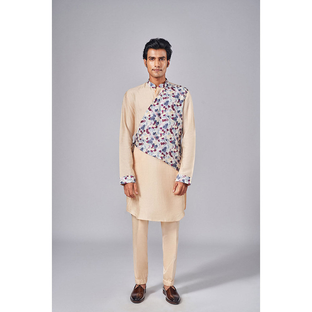 Arjun Kilachand Printed Flap Kurta With Tie Up (Set of 2)