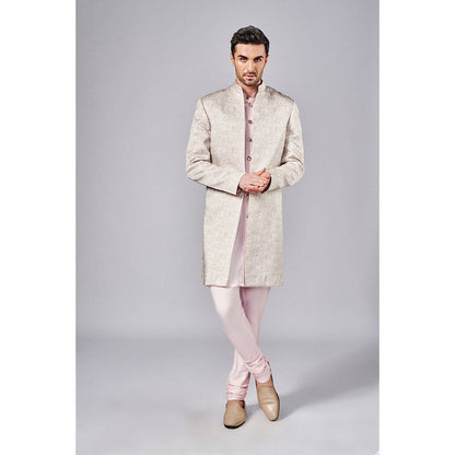Arjun Kilachand All Over Printed Open Sherwani (Set of 2)