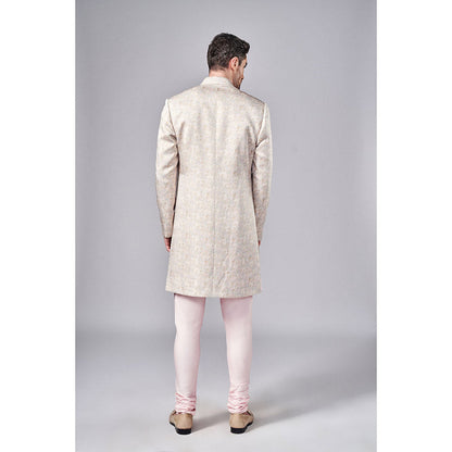 Arjun Kilachand All Over Printed Open Sherwani (Set of 2)