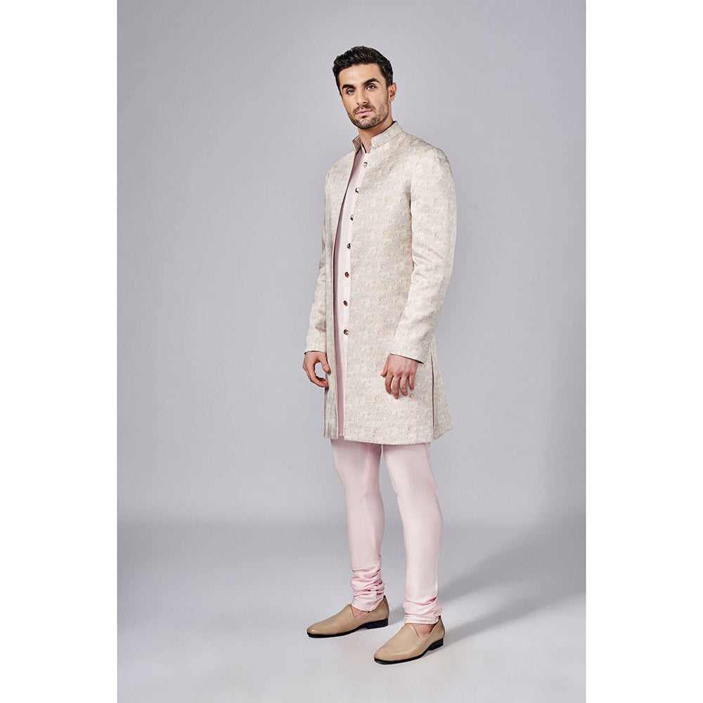 Arjun Kilachand All Over Printed Open Sherwani (Set of 2)