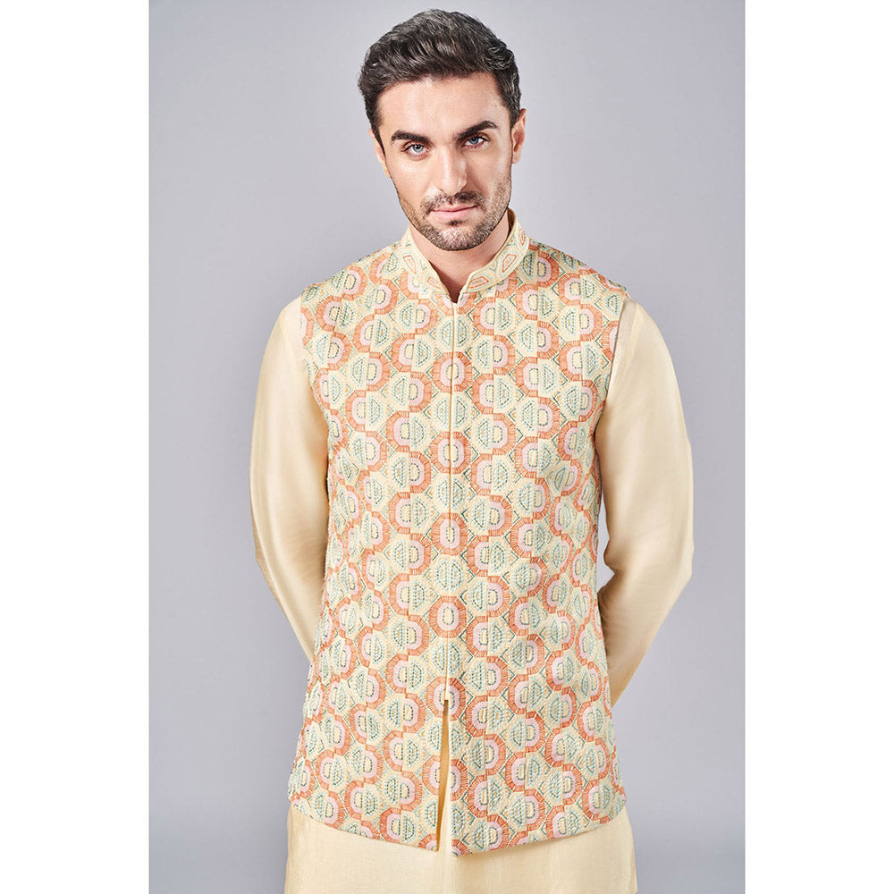 Arjun Kilachand Embroidered Concealed Bundi (Set of 3)