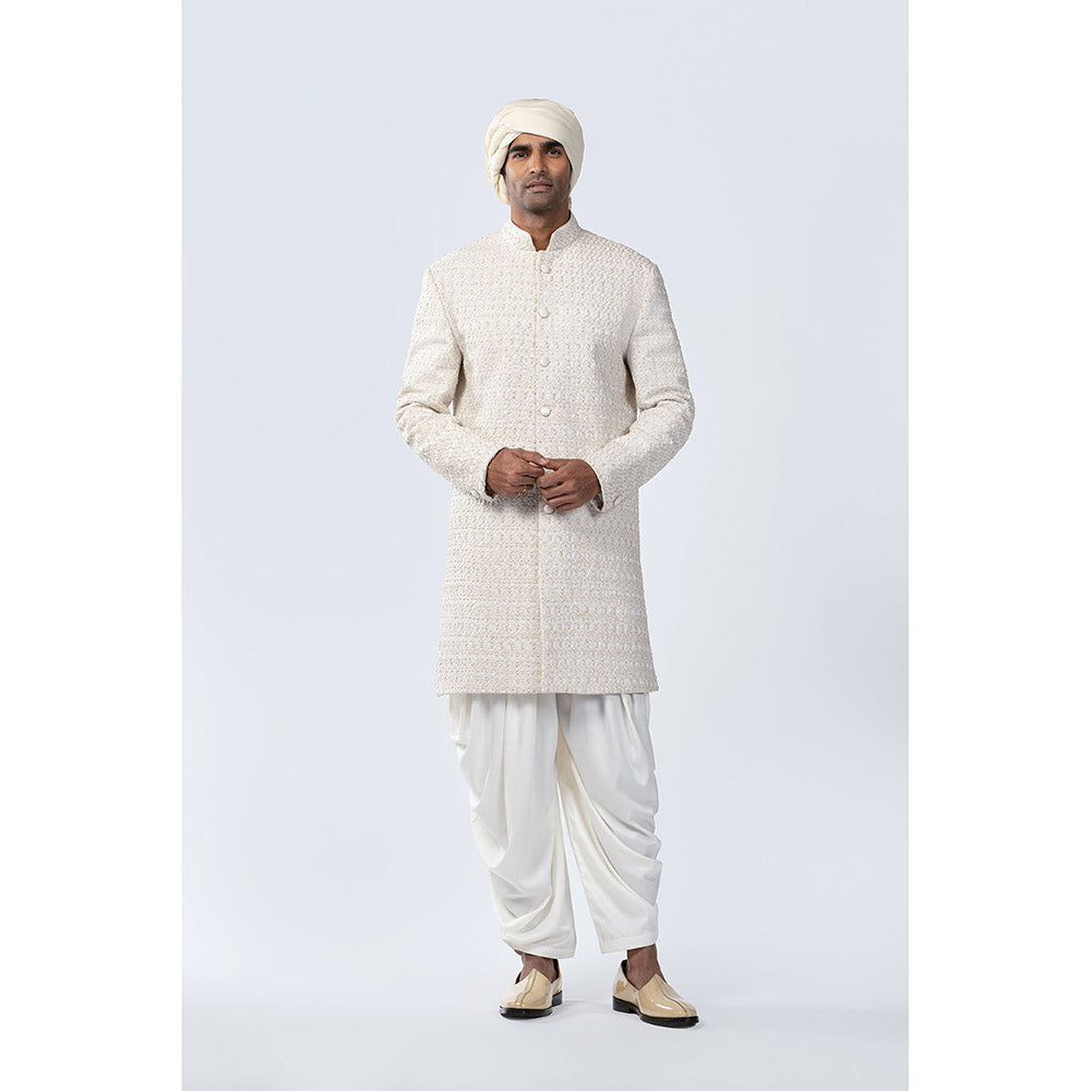 Arjun Kilachand Thread Work and French Knot Emb Sherwani (Set of 2)