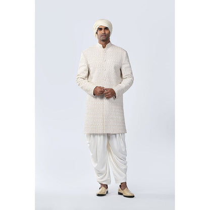 Arjun Kilachand Thread Work and French Knot Emb Sherwani (Set of 2)