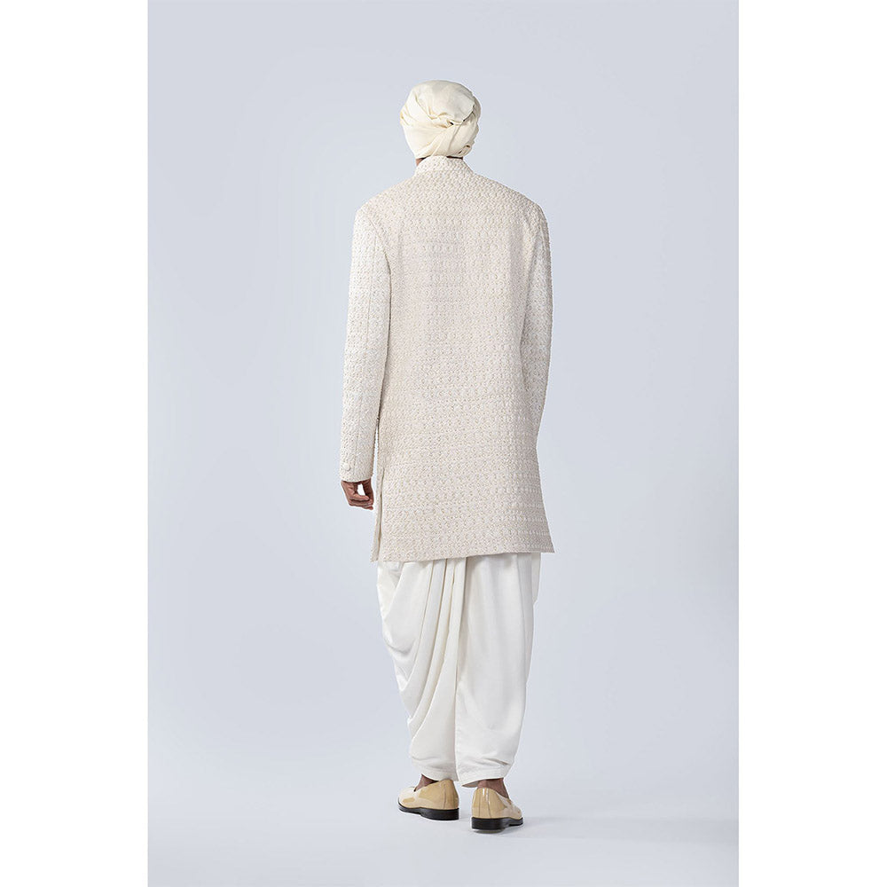 Arjun Kilachand Thread Work and French Knot Emb Sherwani (Set of 2)