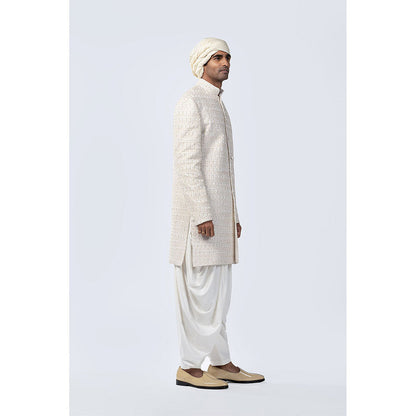 Arjun Kilachand Thread Work and French Knot Emb Sherwani (Set of 2)