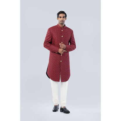 Arjun Kilachand French Knot and Sequins Embellishment Sherwani (Set of 2)