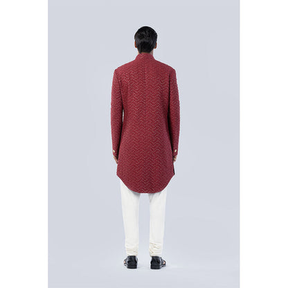 Arjun Kilachand French Knot and Sequins Embellishment Sherwani (Set of 2)