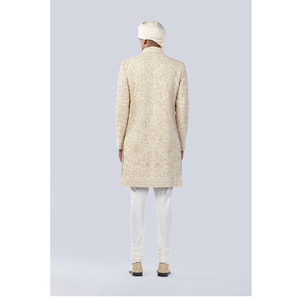 Arjun Kilachand All Over Zardozi Embroidered Open Sherwani (Set of 3)