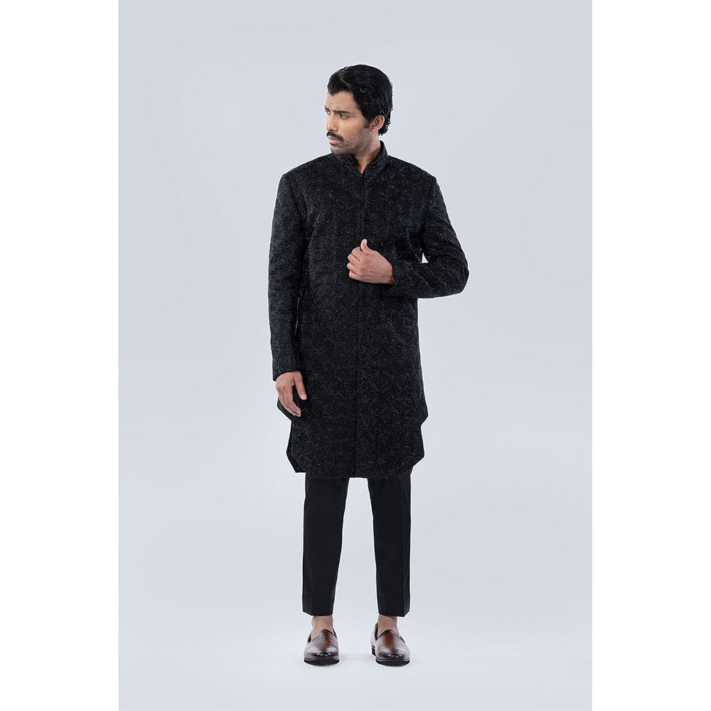 Arjun Kilachand Bead and Thread Work Embroidered Sherwani (Set of 2)