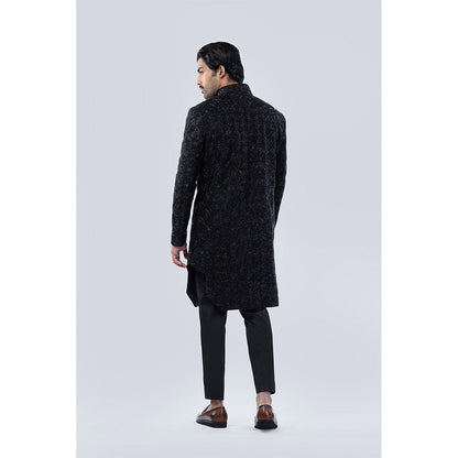 Arjun Kilachand Bead and Thread Work Embroidered Sherwani (Set of 2)