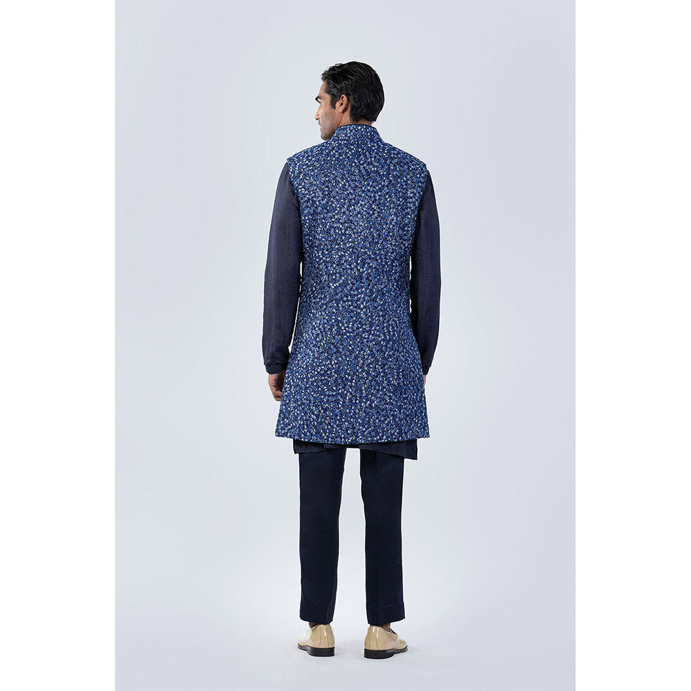 Arjun Kilachand Shaded Threadwork and Bead Embroidered Bundi (Set of 3)